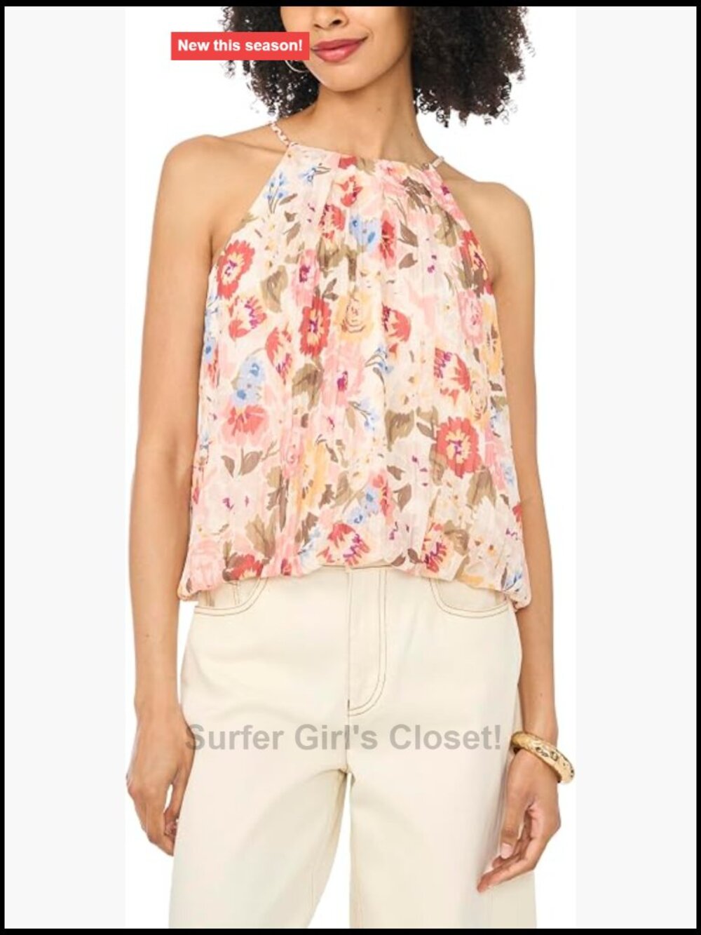 Vince Camuto Halter Bubble Top Sleeveless Pull On 100% Polyester